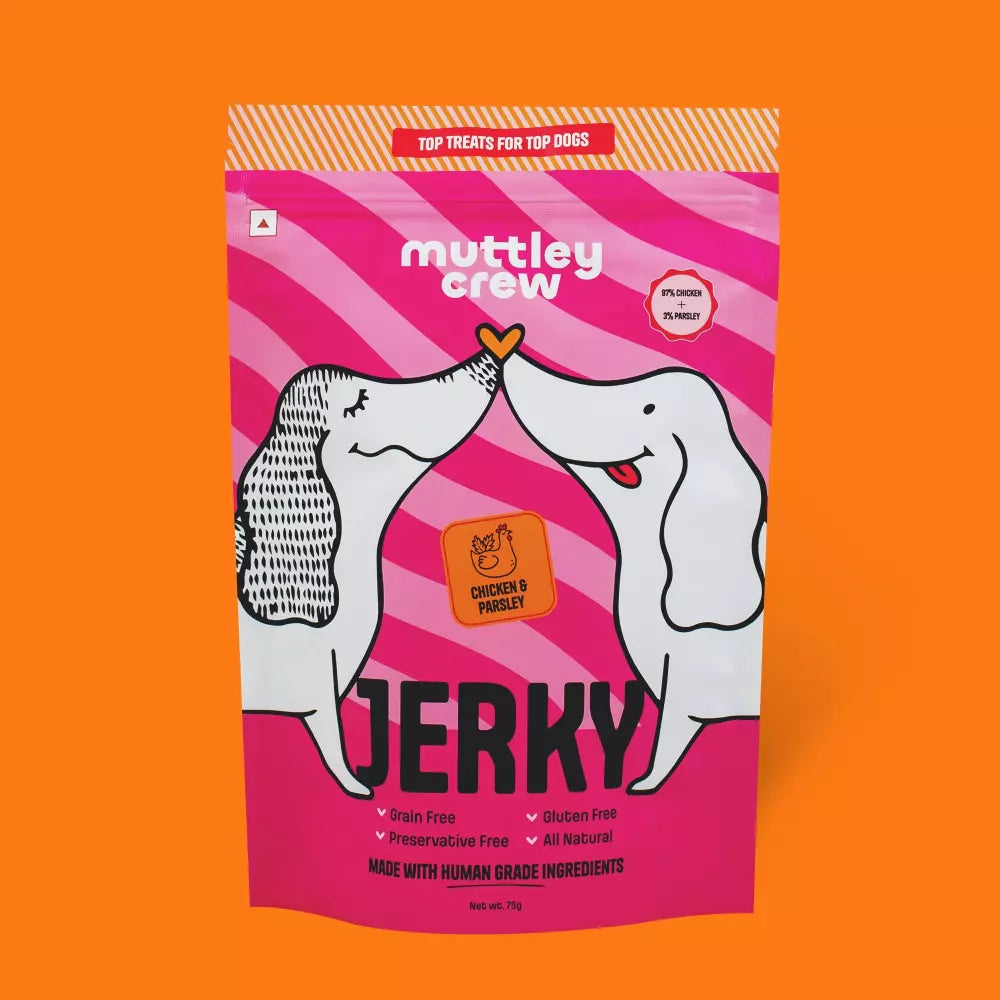 Chicken & Parsley Jerky - Muttley Crew Pet Treats Private Limited