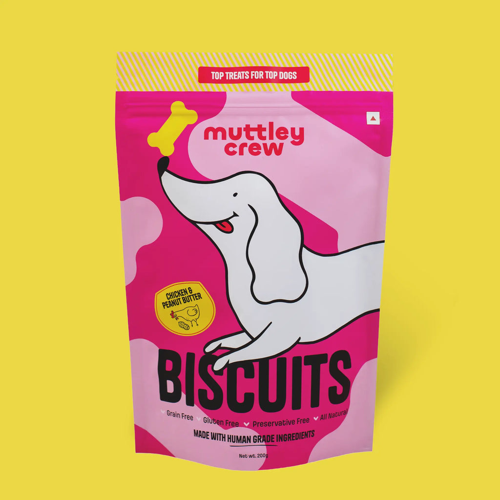 Chicken & Peanut Butter Biscuits - Muttley Crew Pet Treats Private Limited